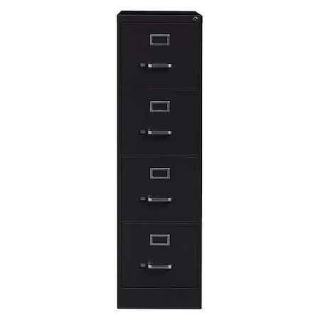 HIRSH 28-1/2" W 4 Drawer File Cabinet, Black, Letter 18773