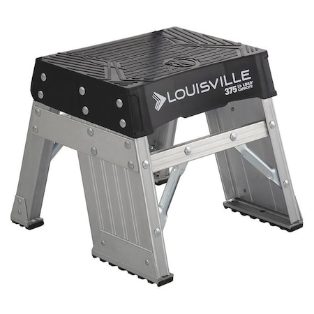Louisville Step Stand, 1 Steps, 375 lb Load Capacity, 12 in Overall Height, Aluminum, Silver AY8001