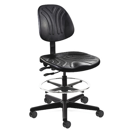 BEVCO Drafting Chair, Polyurethane, 21" to 31" Height, No Arms, Black 7501D-3750S/5