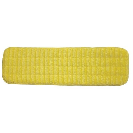 Microfiber Technologies 18 in L Flat Mop Pad, Hook-and-Loop Connection, Yellow, Microfiber, PK12 416J11