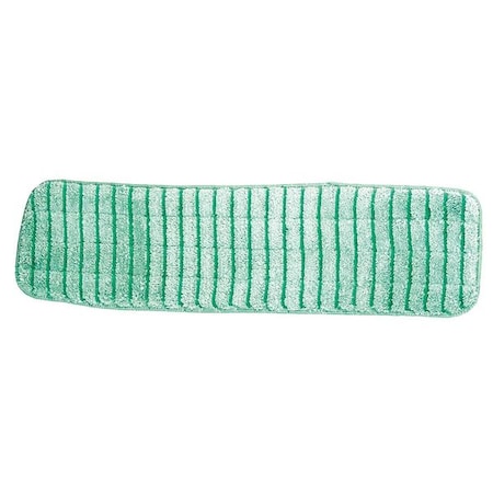 Microfiber Technologies Flat Mop Pad, Hook-and-Loop Connection, Green, Microfiber, PK12, LWGS18 416J12