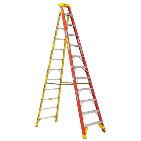 Werner 12 ft Fiberglass Stepladder, 300 lb Capacity L6212