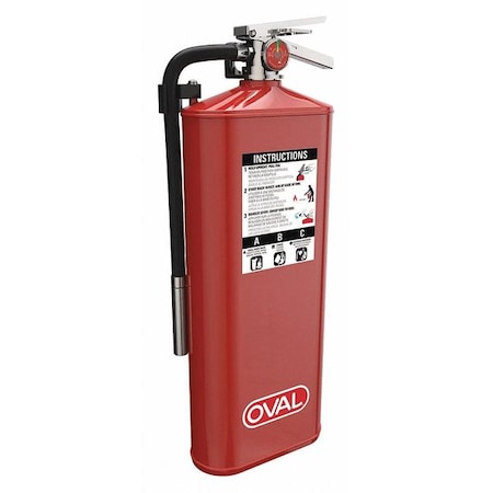Oval Fire Extinguisher, 10 lb Capacity, Class ABC , UL Rating4A:80B:C , Monoammonium Phosphate 10HABC