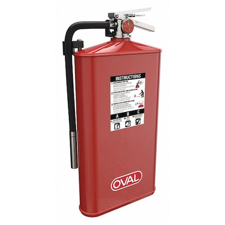 Oval Fire Extinguisher, 10 lb Capacity, Class ABC , UL Rating4A:80B:C , Monoammonium Phosphate 10JABC