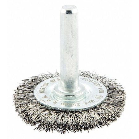 Zoro Select Wire Wheel Brush, Shank Mount, 1/4" L Trim 66252838962