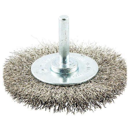 Zoro Select Wire Wheel Brush, Shank Mount, 3/4" L Trim 66252838972