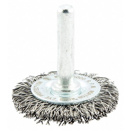 Zoro Select Wire Wheel Brush, Shank Mount, 1/4" L Trim 66252838963
