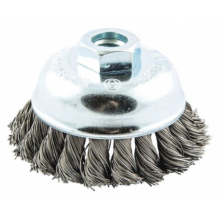 Zoro Select Knot Wire Cup Brush, Threaded Arbor Mount 66252838868