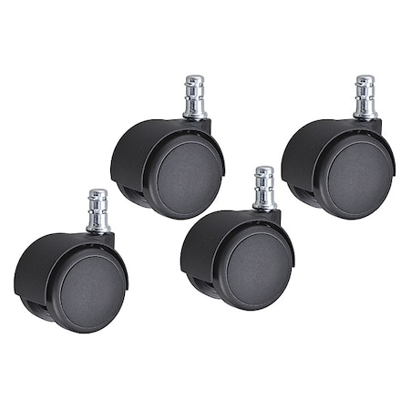 Zoro Select Stem Caster Kit, 2"dia, Nylon, 110lb, PK4 416P09