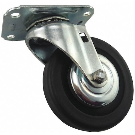 Zoro Select Plate Caster, Light-Duty, 4" Wheel Dia. 416P27