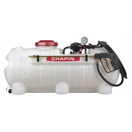 Chapin 25 gal Sprayer, Polyethylene, 15 ft L Hose, 19 in L Wand, Shower Nozzle Spray Pattern, 60 psi Max 97500B