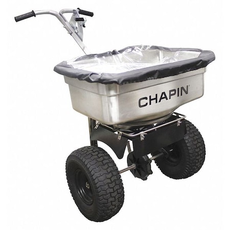 Chapin 100 lbs Cap Broadcast Spreader For Ice Melt & Rock Salt, Up to 4 ft Spread, Fixed T Handle 82500B