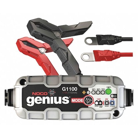 Noco Handheld Portable Battery Charger, Automatic/Manual, For Batt. Volt.: 6, 12 G1100