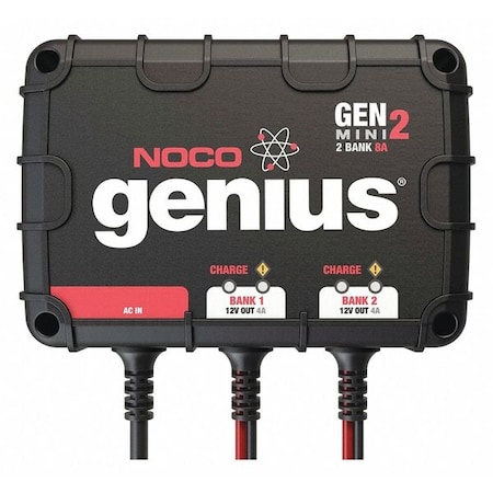 Noco Handheld Portable Battery Charger, Automatic/Manual, For Batt. Volt.: 12 GENM2