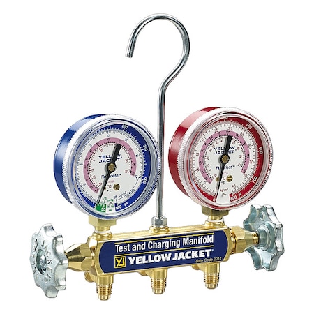 Yellow Jacket Manifold Gauge Set, 2 1/2 in Gauge 41712