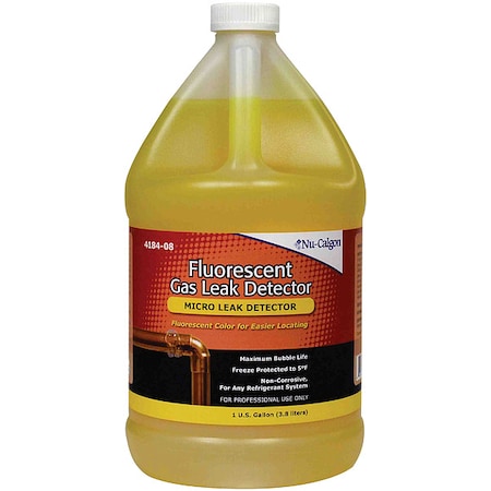 Nu-Calgon Fluorescent Gas Leak Detect, Yellow, 1 gal 4184-08