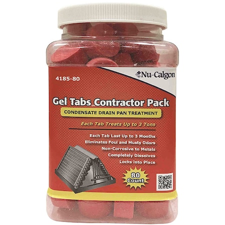 Nu-Calgon Condensate Pan Treatment, Gel Tab, 3 ton 4185-80