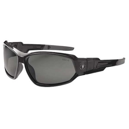 Ergodyne LOKI, Safety Glasses, Uncoated, Smoke Lens, Black Frame, Full-Frame, Polarized LOKI-PZ