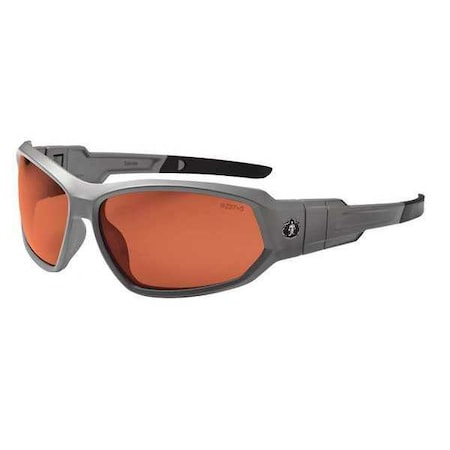 Ergodyne LOKI, Safety Glasses, Uncoated, Copper Lens, Matte Gray Frame, Full-Frame, Polarized LOKI-PZ