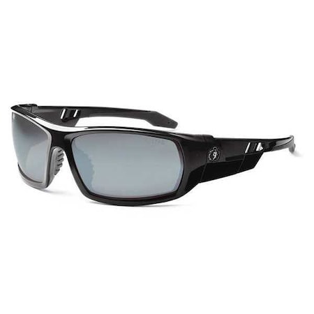 Ergodyne ODIN, Safety Glasses, Uncoated, Silver Mirror Lens, Black Frame, Full-Frame ODIN