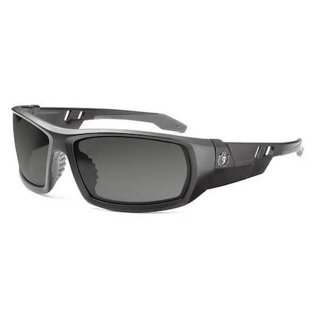 Ergodyne Safety Glasses, Odin, Gray Scratch Resistant Lens, Polycarbonate, Black Full-Frame, Traditional ODIN