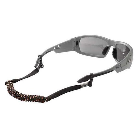 Ergodyne Elastic Coil Eyewear Lanyard, Black, PK6, Black, 12 in Length, Stretchable nylon/elastic 3280