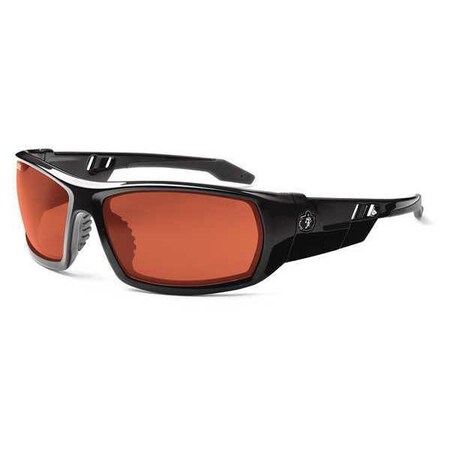 Ergodyne Polarized Safe Glasses, Black/Copper, PK12, Skullerz, Polarized Copper Scratch-Resistant Lens, Black ODIN-PZ