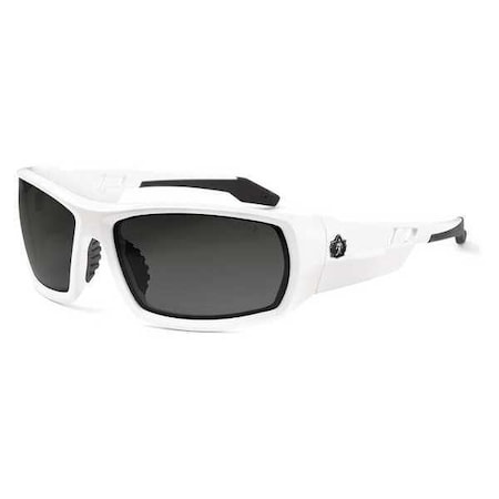 Ergodyne ODIN, Safety Glasses, Uncoated, Smoke Lens, White Frame, Full-Frame, Polarized ODIN-PZ