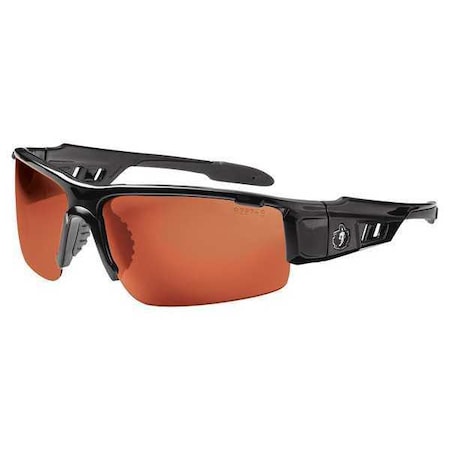 Ergodyne DAGR-PZ, Safety Glasses, Uncoated, Copper Lens, Black Frame, Half-Frame, Polarized DAGR-PZ