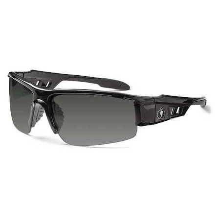 Ergodyne DAGR, Safety Glasses, Uncoated, Smoke Lens, Black Frame, Half-Frame DAGR