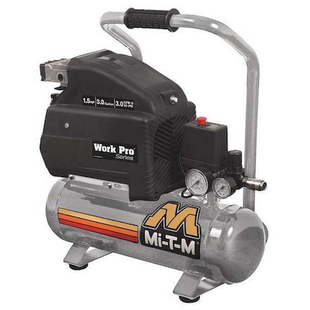 Mi-T-M Air Compressor, 1.5 HP Elec, 3 gal., 3 CFM AM1-HE15-03M