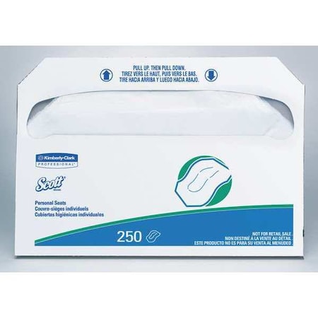 Kimberly-Clark Professional Toilet Seat Cover, 1/2 Fold, White, 250 Sheets 39000