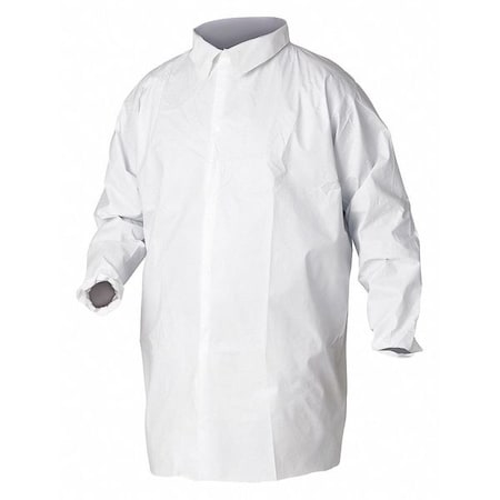 Kleenguard KleenGuard A20 Lab Coat, SMMMS, Hook-and-Loop Closure, White, 2XL, 30 PK 35622
