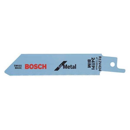 Bosch 4 in x 24 TPI Reciprocating Saw Blade, BOSCH, 1 PK R12V424B