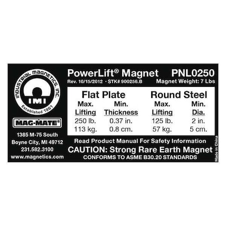 Mag-Mate Replacement Capacity Sticker 900256