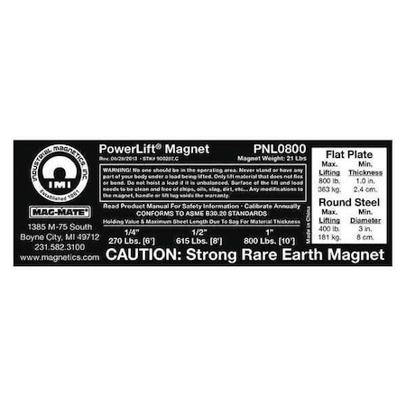 Mag-Mate Replacement Capacity Sticker 900257