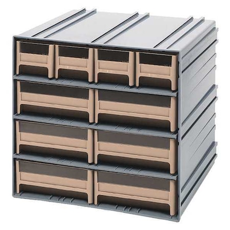 Quantum Storage Systems polypropylene, Parts Cabinet With Drawers, 11-3/8 in D x 11-3/4 in W QIC-4163IV