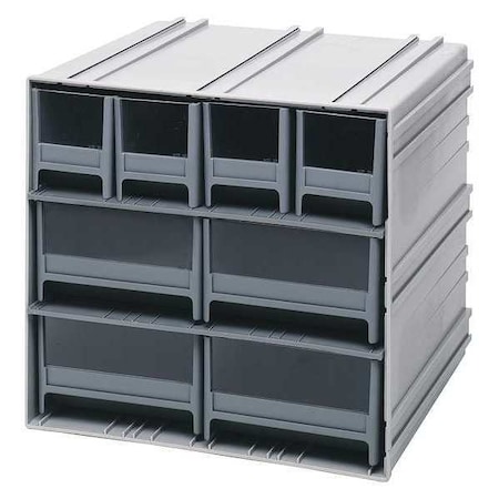 Quantum Storage Systems polypropylene, Parts Cabinet With Drawers, 11-3/8 in D x 11-3/4 in W QIC-4244GY