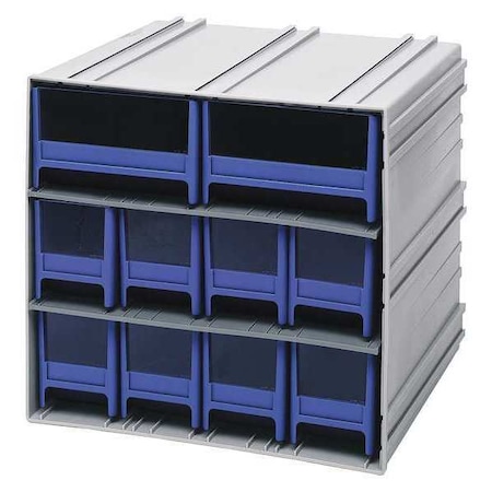Quantum Storage Systems polypropylene, Parts Cabinet With Drawers, 11-3/8 in D x 11-3/4 in W QIC-8224BL