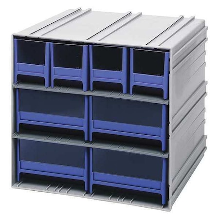 Quantum Storage Systems polypropylene, Parts Cabinet With Drawers, 11-3/8 in D x 11-3/4 in W QIC-4244BL