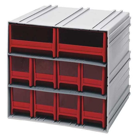 Quantum Storage Systems polypropylene, Parts Cabinet With Drawers, 11-3/8 in D x 11-3/4 in W QIC-8224RD