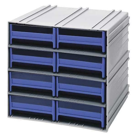 Quantum Storage Systems polypropylene, Parts Cabinet With Drawers, 11-3/8 in D x 11-3/4 in W QIC-83BL