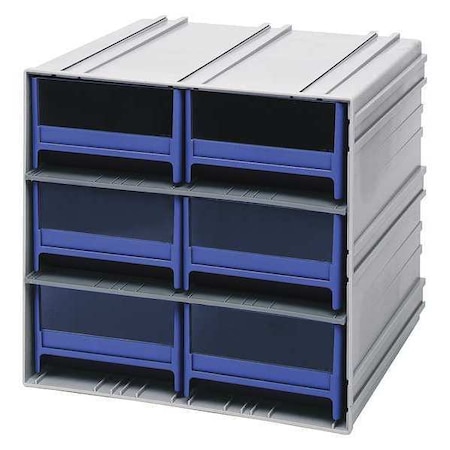Quantum Storage Systems polypropylene, 6 Drawers, 11-3/8 in D x 11-3/4 in W QIC-64BL