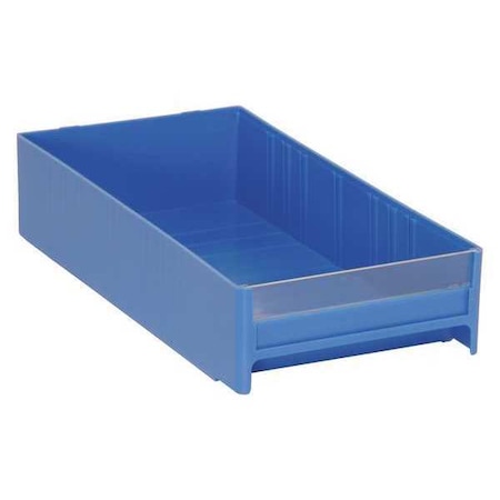 Quantum Storage Systems Interlocking Storage Bin, Polystyrene, Blue, 2-1/2 in H, 5-5/8 in W, 11 in L IDR203BL
