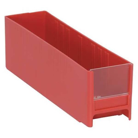 Quantum Storage Systems Interlocking Storage Bin, Polystyrene, Red, 3-5/16 in H, 2-3/4 in W, 11 in L IDR202RD