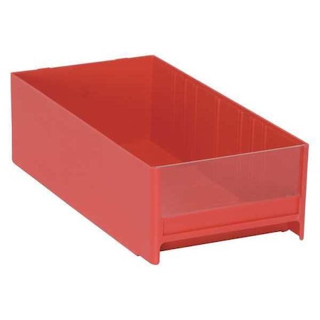 Quantum Storage Systems Interlocking Storage Bin, Polystyrene, Red, 3-5/16 in H, 5-5/8 in W, 11 in L IDR204RD