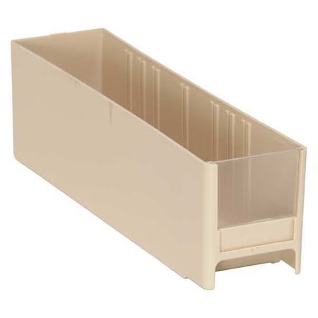 Quantum Storage Systems Interlocking Storage Bin, Polystyrene, Ivory, 3-5/16 in H, 2-3/4 in W, 11 in L IDR202IV