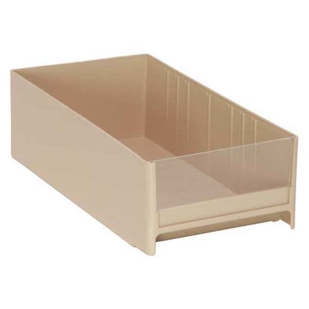 Quantum Storage Systems Interlocking Storage Bin, Polystyrene, Ivory, 3-5/16 in H, 5-5/8 in W, 11 in L IDR204IV