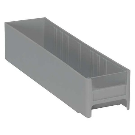 Quantum Storage Systems Interlocking Storage Bin, Polystyrene, Gray, 2-1/2 in H, 2-3/4 in W, 11 in L IDR201GY