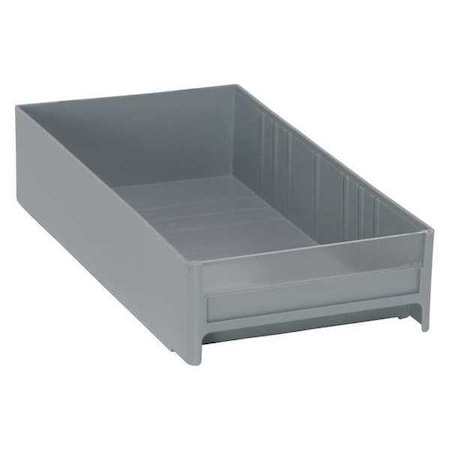 Quantum Storage Systems Interlocking Storage Bin, Polystyrene, Gray, 2-1/2 in H, 5-5/8 in W, 11 in L IDR203GY